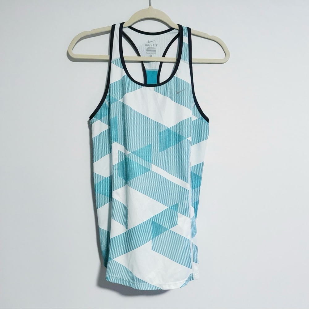 Nike - Teal Printed Dri-Fit Tank
